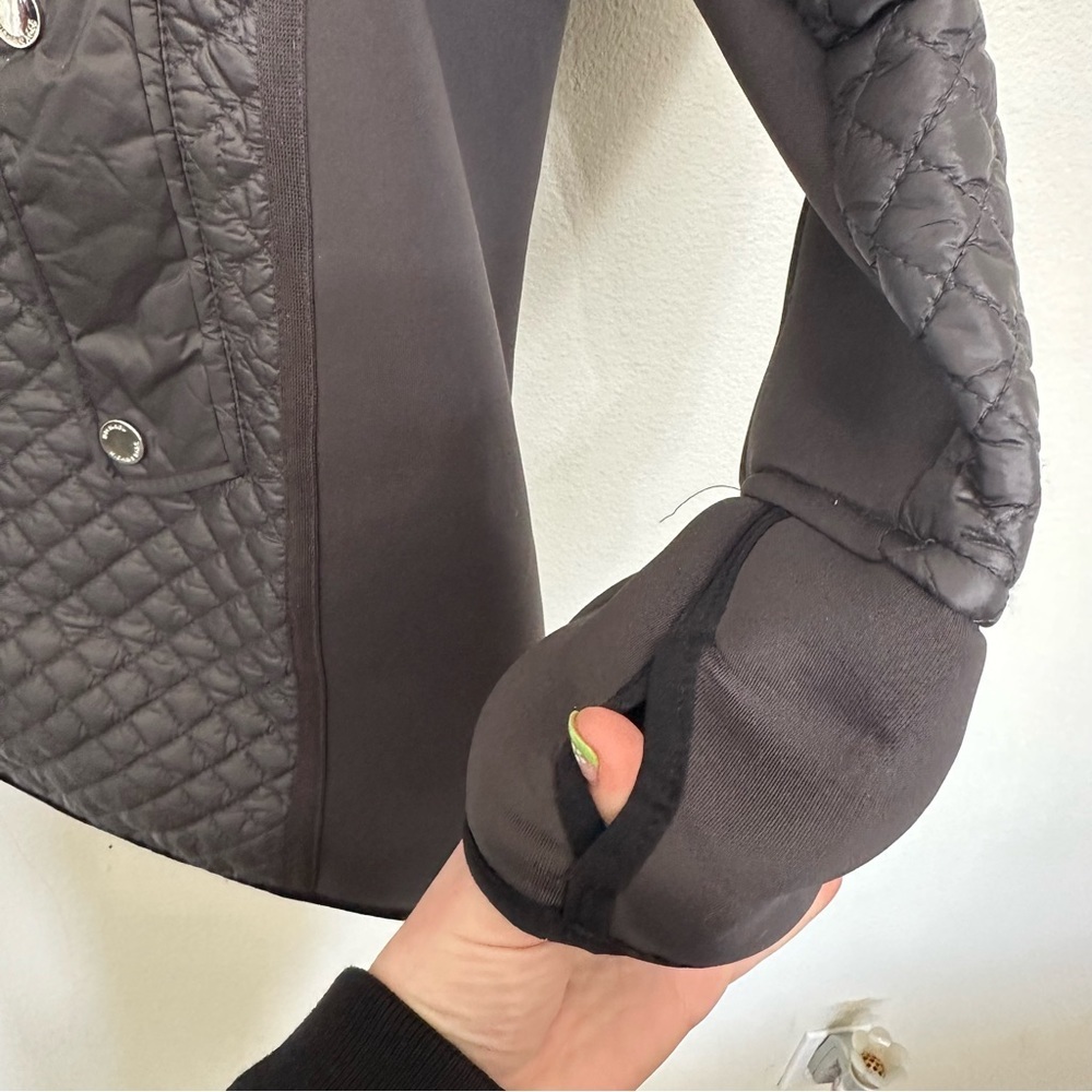 Michael Michael kors quilted neoprene long line hooded winter jacket XL grey - Picture 3 of 4